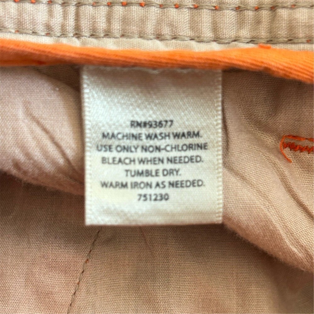St. John’s Bay Cargo Shorts Men's Size 36 Orange Button Fly Casual - Picture 3 of 5